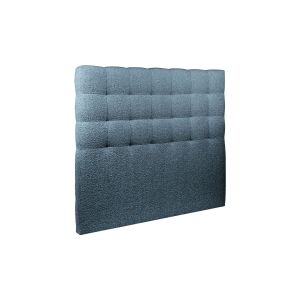 Cabeceira estofada de 140 cm - tecido bouclette azul - azul