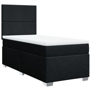 vidaXL cama box spring con colchón tela negro 80x200 cm