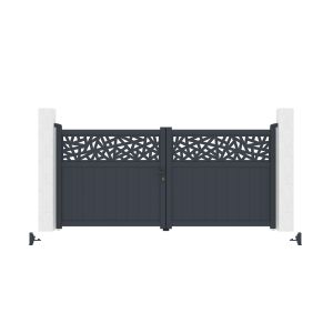 Portão batente dolomite ruivo 3 m h140 + poste eiffel 20x20
