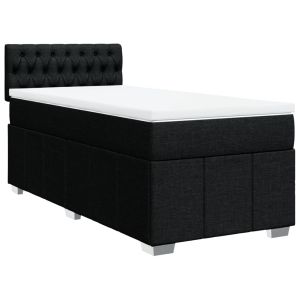 vidaXL cama box spring con colchón tela negro 80x200 cm