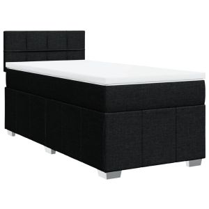 vidaXL cama box spring con colchón tela negro 100x200 cm