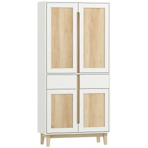 Aparador para sala de estar em mdf branco 80x35x170 cm