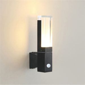 Luminária de parede exterior com sensor 7 w 6000 k branco