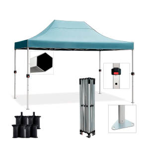 Tenda gazebo dobrável alumínio 3x4,5m naturcamper alupro40 hexagonal