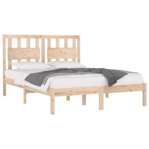 vidaXL estructura de cama doble sin colchón madera maciza