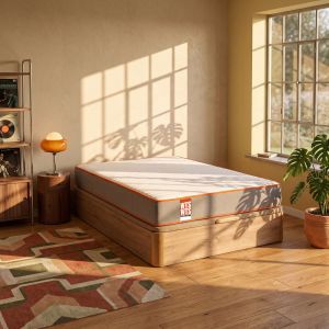Colchão 120x200cm e sommier com arrumação wts funk natural 24cm montagem