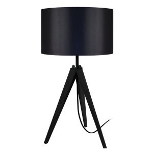 Candeeiro de mesa  madeira  idun  preto  d30 cm
