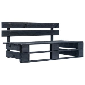 vidaXL banco de palés para jardín madera negro