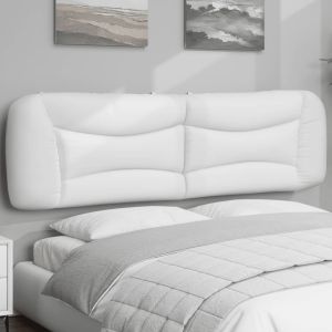 Almofadão de cabeceira 180 cm couro artificial branco ptob8406