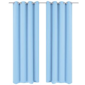 Cortinas blackout 2 pcs com ilhós de metal 135x175 cm turquesa