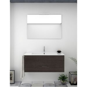 Móvel de banho florencia, lavatório y espelho oak sinatra 80x45cm
