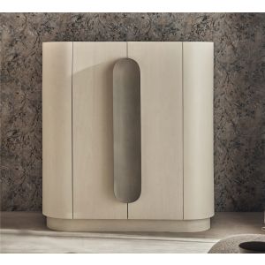 Mesa lateral tellus mango com tampo de mármore e puxador bege, 130x45x140cm