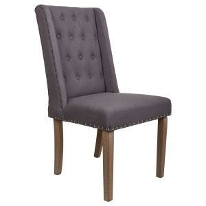 Cadeira madeira estofada cinza 53x53x48/102