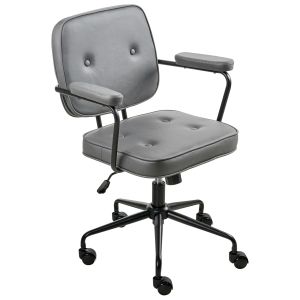 Cadeira home office pawnee veludo cinzento