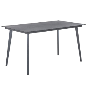 Mesa de refeição de jardim mileto 140 cm 80 cm vidro cinzento