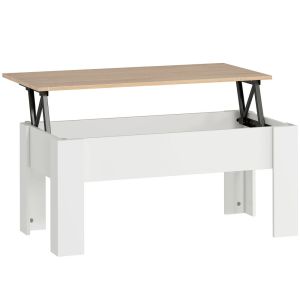 Mesa de centro 100x50x45-58,5 cm bicolor Homcom, casa - mesas