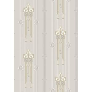 Papel de parede flores vintage em estilo art nouveau begeebranco