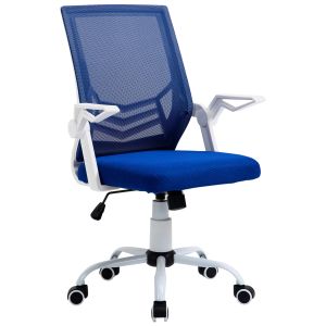 Cadeira de escritório espuma, nylon, pp, metal e malha azul 62.5x55x104cm
