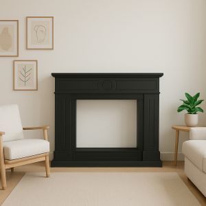 Estrutura de mdf preta para lareira electrica lipari black fireplace f