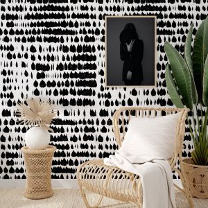 Papel de parede moderno preto e branco