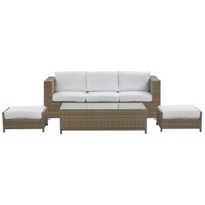 Conjunto lounge ratan sintético branco belluno