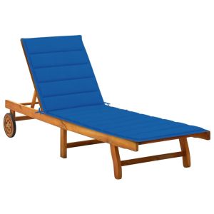 vidaXL tumbona de jardín con cojín madera maciza de acacia