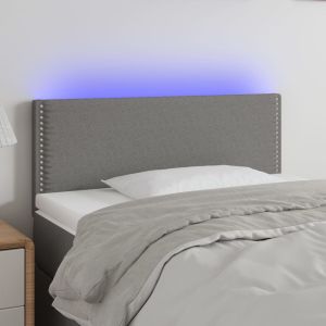 Cabeceira de cama c/ luzes LED tecido 80x5x78/88cm cinza-escuro ptob4844