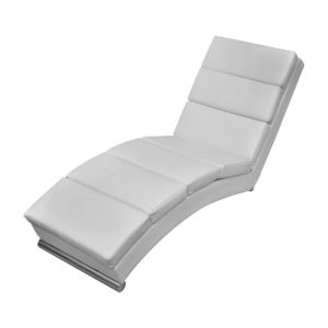 Chaise longue couro artificial branco wf451908