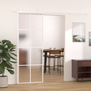 Porta deslizante em vidro esg fosco e alumínio 76x205 cm branco ptxt7756