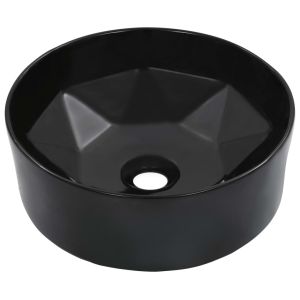 Lavatório 36x14 cm cerâmica preto pt9703