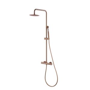 Conjunto de duche termostático monza–ouro rosa–chuveiroø20–antical