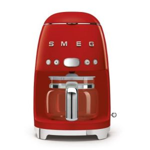 Cafeteira com filtro smeg 10 xícaras 1050w vermelho ano 50 dcf02rdeu