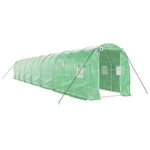 Estufa com estrutura de aço 28 m² 14x2x2 m verde