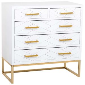 Cómoda 4 gavetas madeira e metal 80x39,5x81h cm