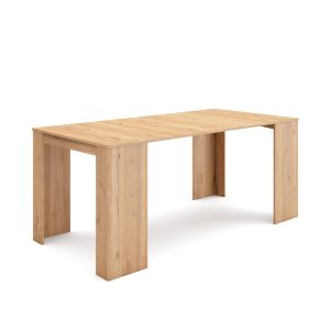 Mesa consola extensível, 180x90x77cm, carvalho