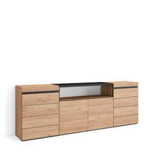 Cómoda, 214x75x35 cm, carvalho rf3436