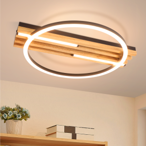 Nettlife lâmpada de teto LED integrado castanho 38x21