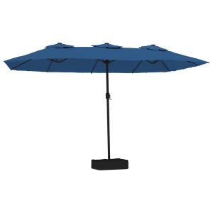 Helloshop26 - guarda-sol duplo de jardim - com LED e base - 449 x 265 cm