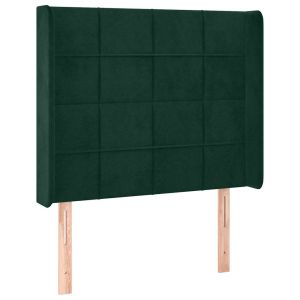 vidaXL cabeceira de veludo com encosto alto verde escuro 83x16x118/128 cm