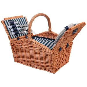 Cesta de piquenique 2 pessoas castanho 40x28x19/25/38 cm
