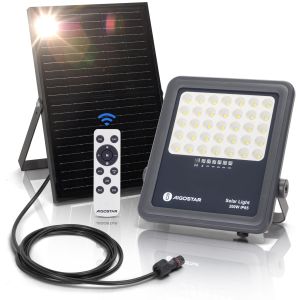 Aigostar refletor LED solar com controle remoto 200w,2000lm,6500k,ip65