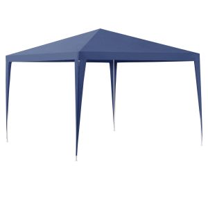 Tenda pavilhão de jardim wedau metal 300 x 300 x 255 cm azul escuro