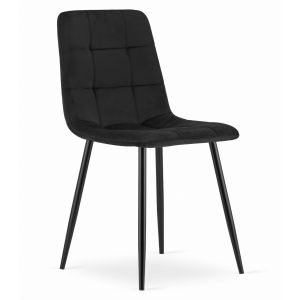 Cadeira valora pyra em veludo preto, design moderno para sala de estar.