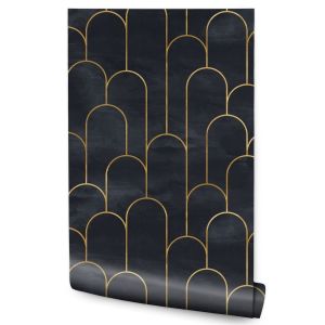 Papel de parede moderno com padrão art deco sala de estar