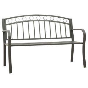 vidaXL banco de jardín acero gris 120 cm