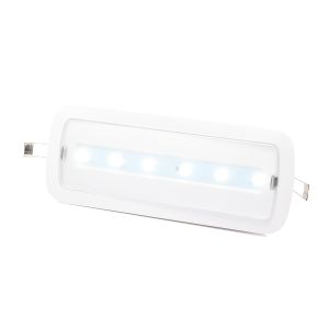 Luz de emergência LED 3w embutida/superfície 265lm difusor em pc