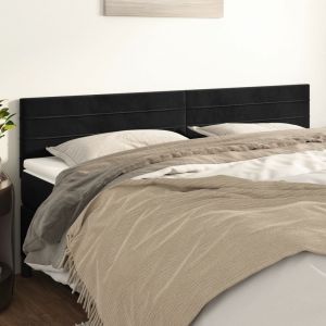 Cabeceira de cama 2 pcs veludo 90x5x78/88 cm preto ptob4737