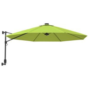 vidaXL sombrilla de pared verde manzana 290 cm