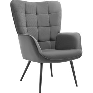 Poltrona tapizado 72 x 76 x 100,5 cm corderoy fino antracite/preto