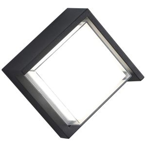 Cgc lighting candeeiro de parede LED para exterior, preto, quadrado